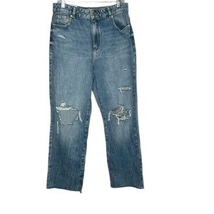 New Garage Denim Droit Annees 90s Straight Distressed Jeans 11/30 Light Wash